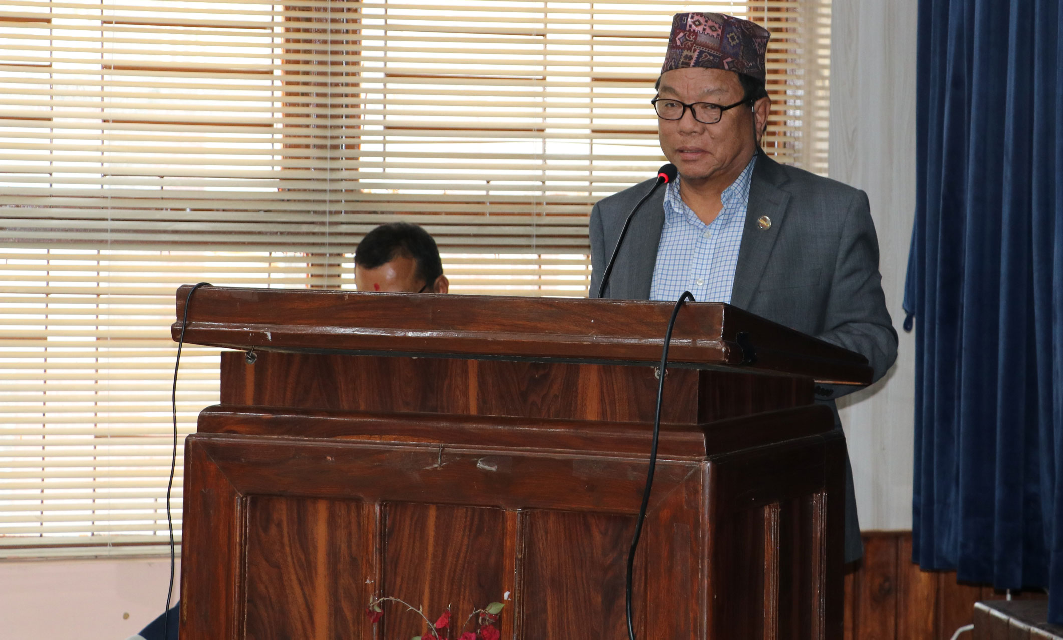 Minister Mahabir Pun addressing the 43rd Management Conference